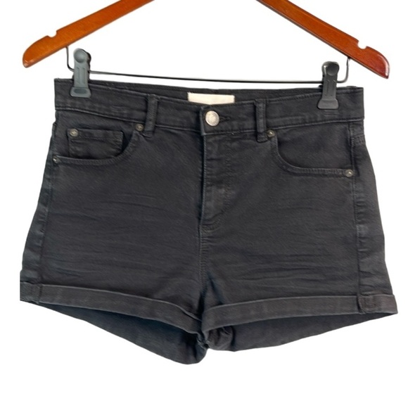 GARAGE Retro High Waist Jean Shorts Black Denim Stretch Western Cowgirl 5 - Picture 11 of 11